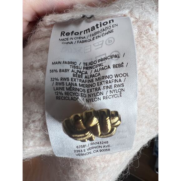 Reformation Daphne Collared Cardigan Size Medium‎ Sorbet Pink Short Sleeve - Picture 6 of 7